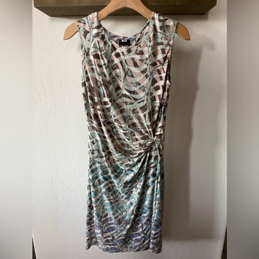 Anthro Nic + Zoe Blue/Turquoise Geometric Midi Dress, Size Petite Small••• - Picture 2 of 12